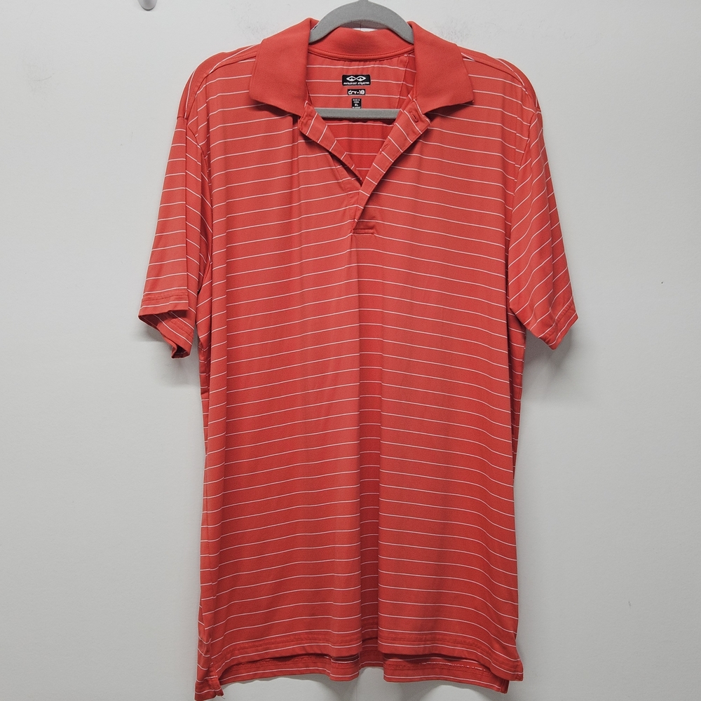 Snake Eyes Polo Dry 18 Orange Stripe Mens XL Performance